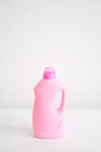 plastic bottle with conditioner for washing