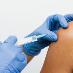 injection on the arm of a person