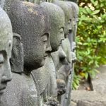 japanese jizo sculpture at the hase dera buddhist temple in kamakura